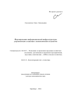 Формирование информационной инфраструктуры управляющих социально-экономических подсистем - тема автореферата по экономике, скачайте бесплатно автореферат диссертации в экономической библиотеке