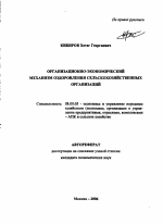 Организационно-экономический механизм оздоровления сельскохозяйственных организаций - тема автореферата по экономике, скачайте бесплатно автореферат диссертации в экономической библиотеке