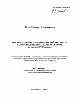 Организационно-экономический механизм хозяйствования в аграрном секторе - тема автореферата по экономике, скачайте бесплатно автореферат диссертации в экономической библиотеке