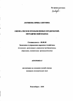 Оценка рисков промышленных предприятий - тема автореферата по экономике, скачайте бесплатно автореферат диссертации в экономической библиотеке