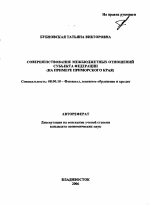 Совершенствование межбюджетных отношений субъекта федерации - тема автореферата по экономике, скачайте бесплатно автореферат диссертации в экономической библиотеке