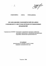 Организационно-экономический механизм совмещенного энергообеспечения промышленных предприятий - тема автореферата по экономике, скачайте бесплатно автореферат диссертации в экономической библиотеке