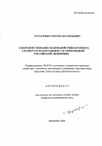 Совершенствование взаимодействия крупного, среднего и малого бизнеса в современной российской экономике - тема автореферата по экономике, скачайте бесплатно автореферат диссертации в экономической библиотеке