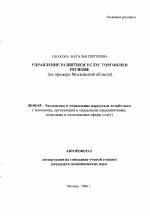 Управление развитием услуг торговли в регионе - тема автореферата по экономике, скачайте бесплатно автореферат диссертации в экономической библиотеке