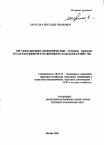 Организационно-экономические основы оценки труда работников управления в сельском хозяйстве - тема автореферата по экономике, скачайте бесплатно автореферат диссертации в экономической библиотеке
