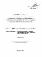 Совершенствование формирования и воспроизводства активной части основных фондов в молочном скотоводстве - тема автореферата по экономике, скачайте бесплатно автореферат диссертации в экономической библиотеке