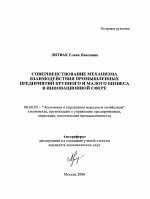 Совершенствование механизма взаимодействия промышленных предприятий крупного и малого бизнеса в инновационной сфере - тема автореферата по экономике, скачайте бесплатно автореферат диссертации в экономической библиотеке