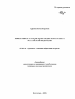 Эффективность управления бюджетом субъекта Российской Федерации - тема автореферата по экономике, скачайте бесплатно автореферат диссертации в экономической библиотеке