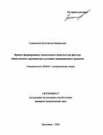 Процесс формирования человеческого капитала как фактора общественного производства в условиях инновационного развития - тема автореферата по экономике, скачайте бесплатно автореферат диссертации в экономической библиотеке