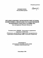Организационно-экономические основы мониторинга программ государственной поддержки сельского хозяйства - тема автореферата по экономике, скачайте бесплатно автореферат диссертации в экономической библиотеке