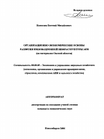 Организационно-экономические основы развития инновационной инфраструктуры АПК - тема автореферата по экономике, скачайте бесплатно автореферат диссертации в экономической библиотеке