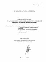 Совершенствование стратегии интеграции промышленных комплексов - тема автореферата по экономике, скачайте бесплатно автореферат диссертации в экономической библиотеке
