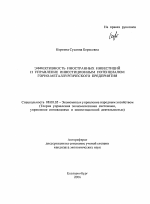 Эффективность иностранных инвестиций и управление инвестиционным потенциалом горно-металлургического предприятия - тема автореферата по экономике, скачайте бесплатно автореферат диссертации в экономической библиотеке