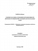 Комплексная оценка экономической эффективности деятельности предприятий с позиций заинтересованных групп - тема автореферата по экономике, скачайте бесплатно автореферат диссертации в экономической библиотеке