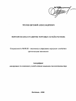 Формирование и развитие торговых сетей в регионе - тема автореферата по экономике, скачайте бесплатно автореферат диссертации в экономической библиотеке