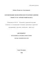 Формирование экономической стратегии развития сферы услуг: процессный подход - тема автореферата по экономике, скачайте бесплатно автореферат диссертации в экономической библиотеке