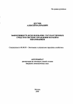 Эффективность использования государственных средств в системе управления наукой и образованием - тема автореферата по экономике, скачайте бесплатно автореферат диссертации в экономической библиотеке