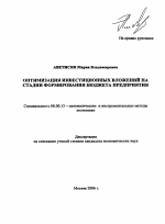 Оптимизация инвестиционных вложений на стадии формирования бюджета предприятия - тема автореферата по экономике, скачайте бесплатно автореферат диссертации в экономической библиотеке