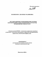 Организационно-экономические основы формирования социальной инфраструктуры предприятий сферы услуг - тема автореферата по экономике, скачайте бесплатно автореферат диссертации в экономической библиотеке