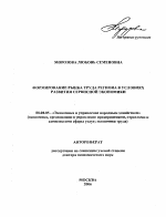Формирование рынка труда региона в условиях развития сервисной экономики - тема автореферата по экономике, скачайте бесплатно автореферат диссертации в экономической библиотеке