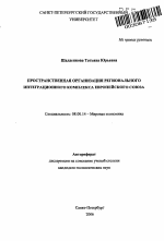 Пространственная организация регионального интеграционного комплекса Европейского Союза - тема автореферата по экономике, скачайте бесплатно автореферат диссертации в экономической библиотеке