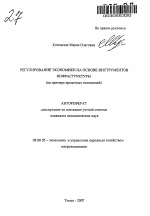 Регулирование экономики на основе инструментов инфраструктуры - тема автореферата по экономике, скачайте бесплатно автореферат диссертации в экономической библиотеке