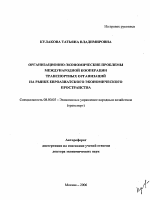 Организационно-экономические проблемы международной кооперации транспортных организаций на рынке Евроазиатского экономического пространства - тема автореферата по экономике, скачайте бесплатно автореферат диссертации в экономической библиотеке