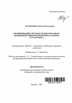 Формирование системы маркетингового взаимодействия предприятий на основе аутсорсинга - тема автореферата по экономике, скачайте бесплатно автореферат диссертации в экономической библиотеке