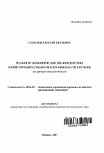Механизм экономического взаимодействия хозяйствующих субъектов и органов власти в регионе - тема автореферата по экономике, скачайте бесплатно автореферат диссертации в экономической библиотеке