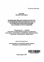 Производственная инфраструктура и производственная деятельность потребительской кооперации - тема автореферата по экономике, скачайте бесплатно автореферат диссертации в экономической библиотеке