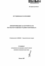 Дифференциация заработной платы как фактор развития трудового потенциала - тема автореферата по экономике, скачайте бесплатно автореферат диссертации в экономической библиотеке