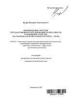 Формирование системы государственного регулирования малых средств размещения туристов - тема автореферата по экономике, скачайте бесплатно автореферат диссертации в экономической библиотеке