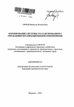 Формирование системы сбалансированного управления организационными изменениями - тема автореферата по экономике, скачайте бесплатно автореферат диссертации в экономической библиотеке