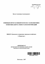 Мобильно-интерактивный комплекс маркетинговых коммуникаций на рынке телекоммуникаций - тема автореферата по экономике, скачайте бесплатно автореферат диссертации в экономической библиотеке