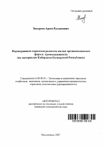 Формирование стратегии развития малых организационных форм в промышленности - тема автореферата по экономике, скачайте бесплатно автореферат диссертации в экономической библиотеке