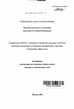 Механизм развития гостиничной индустрии Российской Федерации - тема автореферата по экономике, скачайте бесплатно автореферат диссертации в экономической библиотеке
