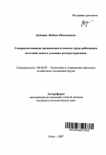 Совершенствование организации и оплаты труда работников почтовой связи в условиях реструктуризации - тема автореферата по экономике, скачайте бесплатно автореферат диссертации в экономической библиотеке