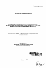 Организационно-технологические нововведения в функционировании Пенсионного фонда Российской Федерации на основе компьютеризации - тема автореферата по экономике, скачайте бесплатно автореферат диссертации в экономической библиотеке