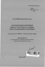 Формирование рыночной инфраструктуры в условиях информационной экономики - тема автореферата по экономике, скачайте бесплатно автореферат диссертации в экономической библиотеке