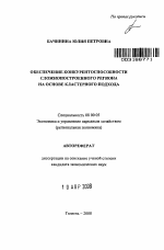 Обеспечение конкурентоспособности сложнопостроенного региона на основе кластерного подхода - тема автореферата по экономике, скачайте бесплатно автореферат диссертации в экономической библиотеке