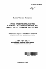 Малое предпринимательство в регионах Российской Федерации - тема автореферата по экономике, скачайте бесплатно автореферат диссертации в экономической библиотеке