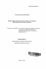 Оценка эффективности производственного потенциала промышленного комплекса региона - тема автореферата по экономике, скачайте бесплатно автореферат диссертации в экономической библиотеке