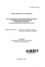 Организационно-экономический механизм формирования конкурентных преимуществ региона - тема автореферата по экономике, скачайте бесплатно автореферат диссертации в экономической библиотеке