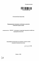 Формирование механизма устойчивого развития компаний отрасли связи - тема автореферата по экономике, скачайте бесплатно автореферат диссертации в экономической библиотеке