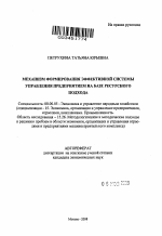 Механизм формирования эффективной системы управления предприятием на базе ресурсного подхода - тема автореферата по экономике, скачайте бесплатно автореферат диссертации в экономической библиотеке