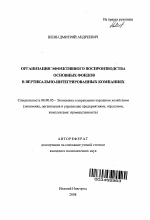 Организация эффективного воспроизводства основных фондов в вертикально-интегрированных компаниях - тема автореферата по экономике, скачайте бесплатно автореферат диссертации в экономической библиотеке