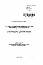 Организационно-экономические основы устойчивого развития региона - тема автореферата по экономике, скачайте бесплатно автореферат диссертации в экономической библиотеке