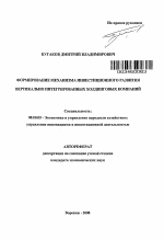 Формирование механизма инвестиционного развития вертикально интегрированных холдинговых компаний - тема автореферата по экономике, скачайте бесплатно автореферат диссертации в экономической библиотеке