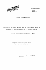 Механизм снижения финансовых рисков промышленного предприятия при формировании страховой защиты - тема автореферата по экономике, скачайте бесплатно автореферат диссертации в экономической библиотеке