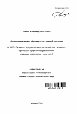 Формирование стратегий развития гостиничной индустрии - тема автореферата по экономике, скачайте бесплатно автореферат диссертации в экономической библиотеке
